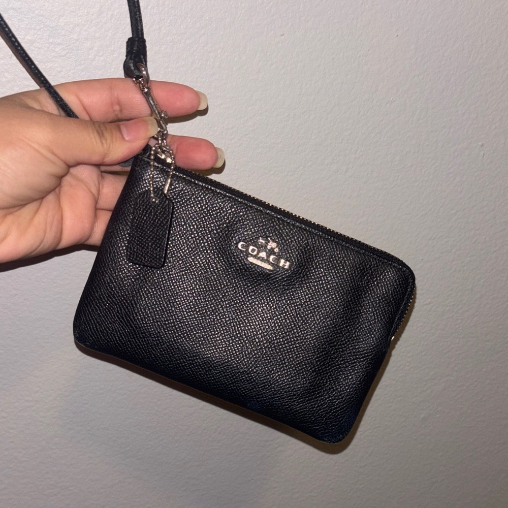Coach Textured Black Wristlet